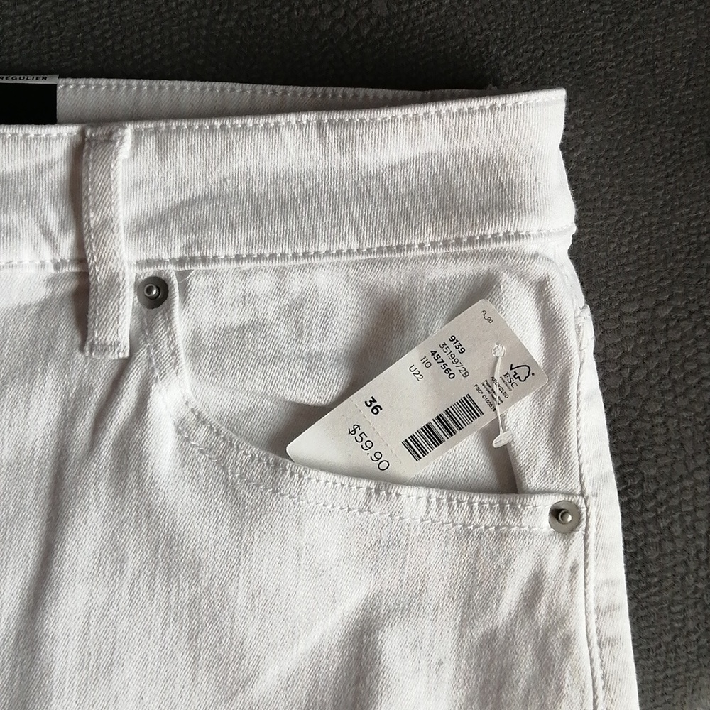 NWT Wide-Leg Jeans High-Rise Plus Size White Colour Stretchy Cropped - Picture 6 of 11